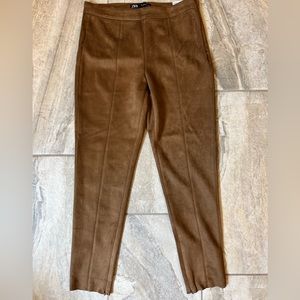 Zara Faux Suede hi rise leggings